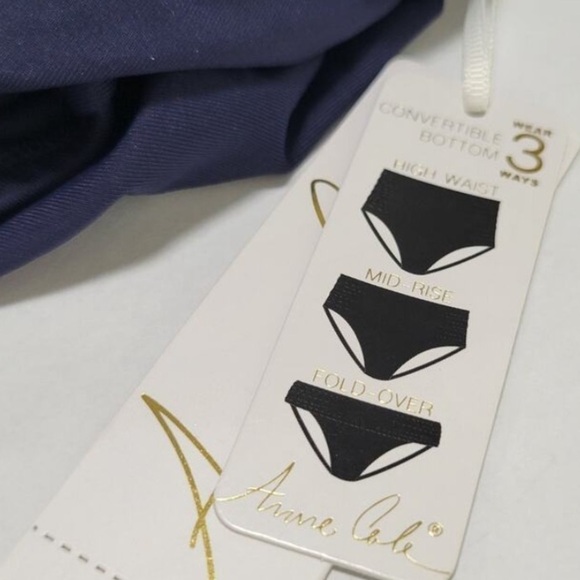 Anne Cole Live in Color Convertible Swim Bottom Navy Plus Size 20W - Picture 4 of 10